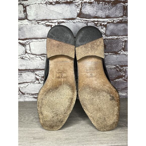 Johnston & Murphy Black Leather Square Toe  Italy Dress Shoes Men Sz 10M US/43EU - Picture 7 of 16